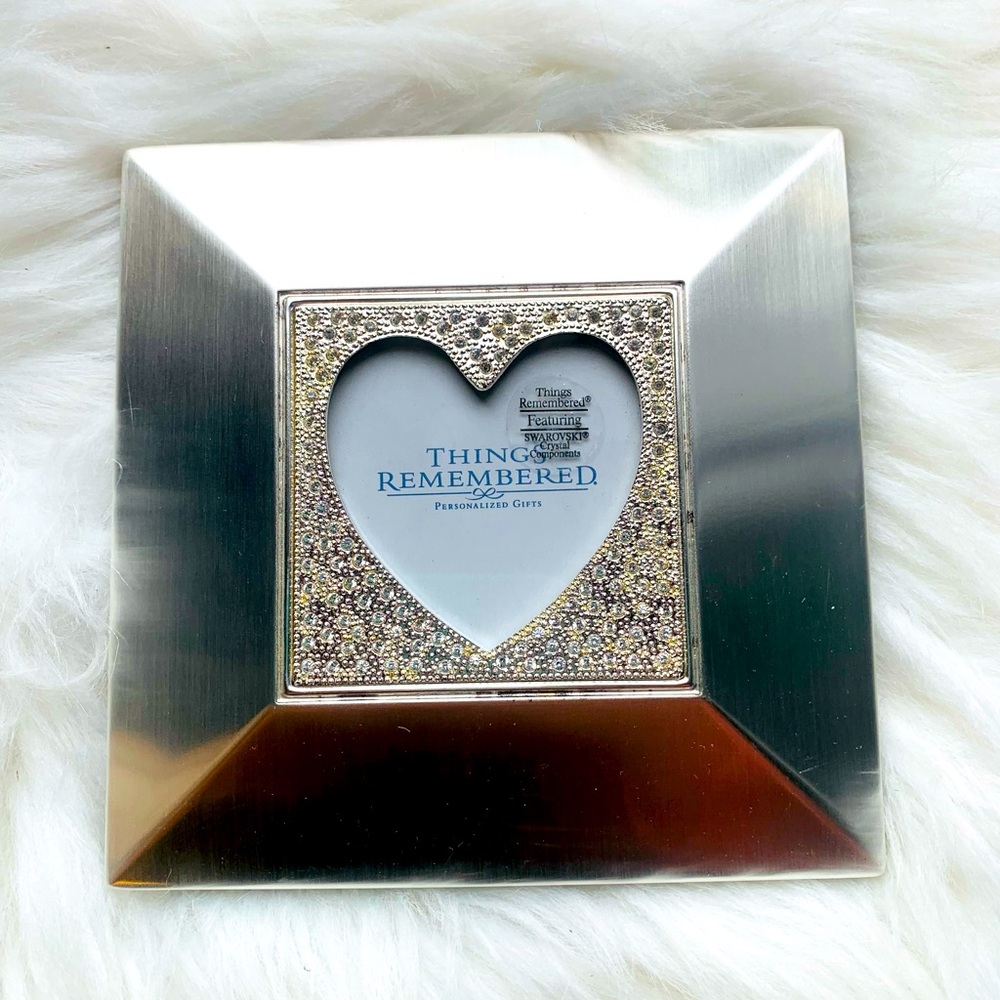 New Frame Things Remembered  Metal Heart picture frame Swarovski Crystals